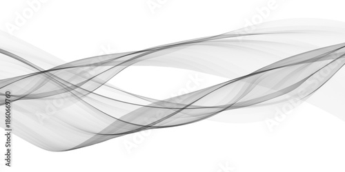 Wallpaper Mural Smooth black and white abstract wave background featuring a flowing curve pattern and smoke style motion for a modern business wallpaper design illustration Torontodigital.ca