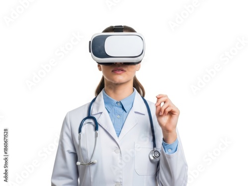 Doctor using virtual reality headset