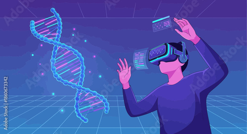 Immersive genetic research using virtual reality modern technology and scientific exploration