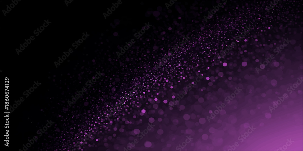Obraz premium Abstract purple background featuring a shiny pattern of pink glitter particles and glowing stars on a dark night sky wallpaper with bright holiday bokehAbstract purple background featuring a shiny pat