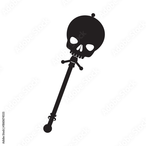 Black skull scepter