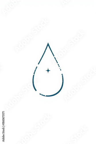 Minimal Design Of A Water Droplet With A Tiny Sparkle Highlight