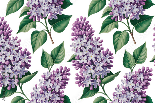 Lilac flower bloom seamless pattern background design
