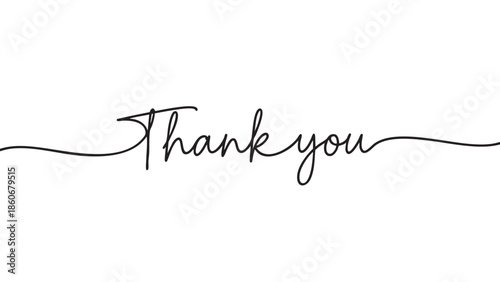 Elegant handwritten thank you text in cursive script