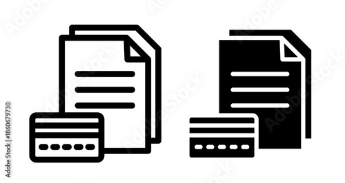 Credit history Icon collection in filled and stroke style.