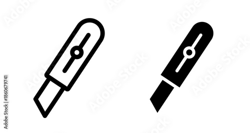 Cutter Icon collection in filled and stroke style.