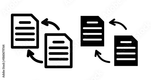 Data share Icon collection in filled and stroke style.