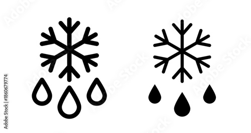 Defrosting Icon collection in filled and stroke style.