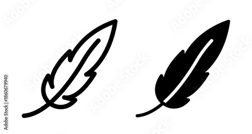 Feather Icon collection in filled and stroke style.