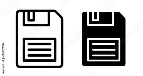 Floppy disk Icon collection in filled and stroke style.