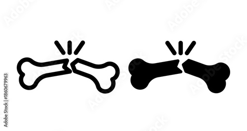 Fracture Icon collection in filled and stroke style.