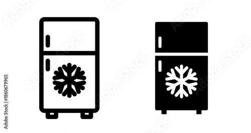 Freezer Icon collection in filled and stroke style.