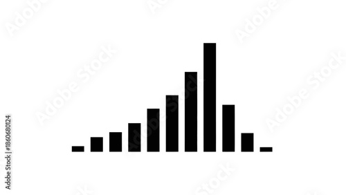 Simple black sound equalizer bars icon showing audio levels on isolated white background.