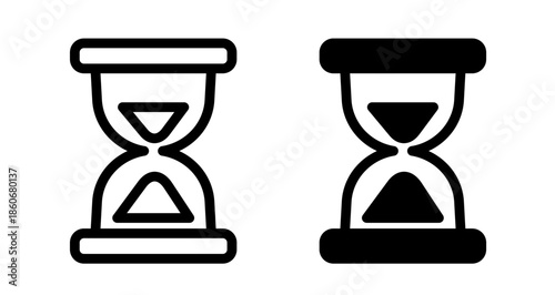 Hourglass Icon collection in filled and stroke style.