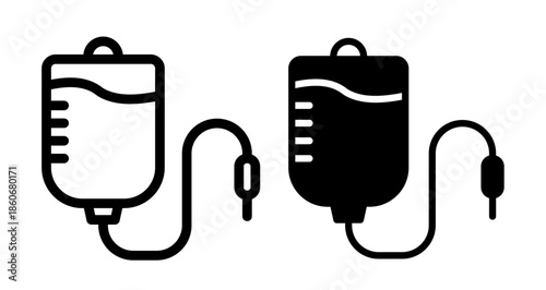 Infusion Icon collection in filled and stroke style.