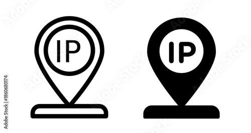 Ip Icon collection in filled and stroke style.