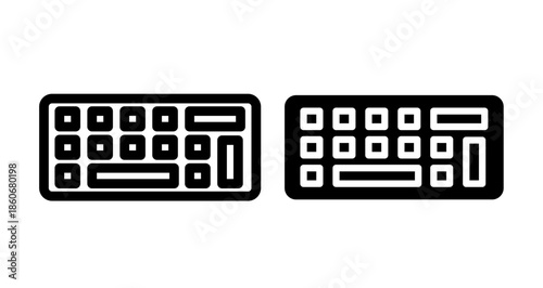 Keyboard Icon collection in filled and stroke style.