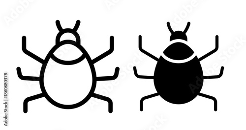 Mite Icon collection in filled and stroke style.