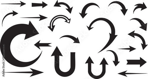 Collection of various arrow symbols and icons