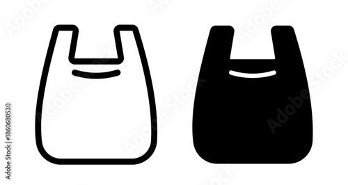 Plastic bag Icon collection in filled and stroke style.