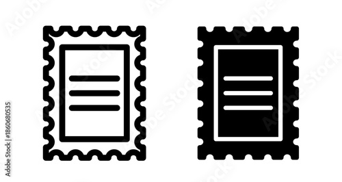 Postage stamp Icon collection in filled and stroke style.