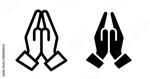 Pray Icon collection in filled and stroke style.