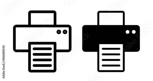 Printer Icon collection in filled and stroke style.