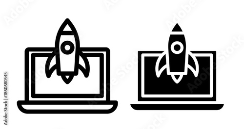 Product launch Icon collection in filled and stroke style.