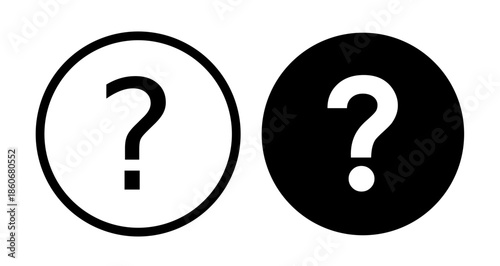 Question mark Icon collection in filled and stroke style.