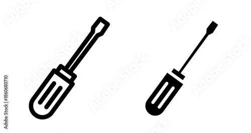 Screwdriver Icon collection in filled and stroke style.