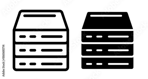 Server Icon collection in filled and stroke style.