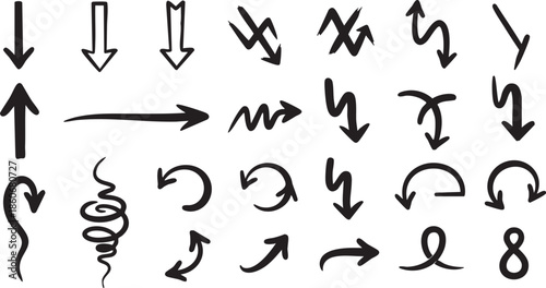 Collection of various arrow symbols and icons