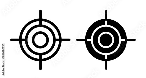 Target Icon collection in filled and stroke style.