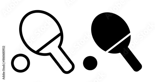 Table tennis Icon collection in filled and stroke style.