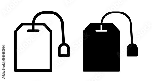 Tea bag Icon collection in filled and stroke style.