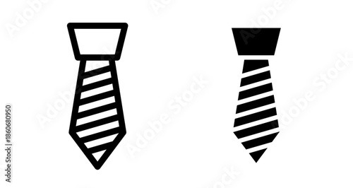 Tie Icon collection in filled and stroke style.