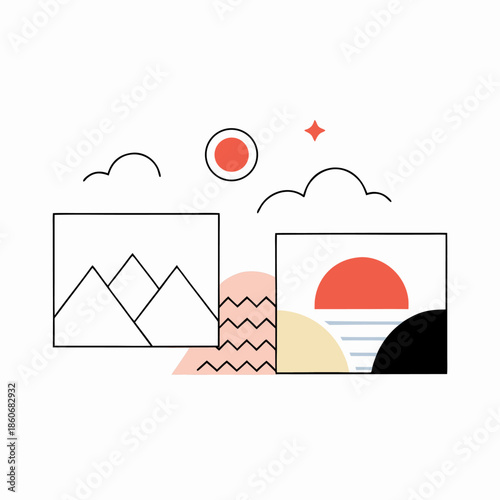 Pastel Geometric Shapes Background