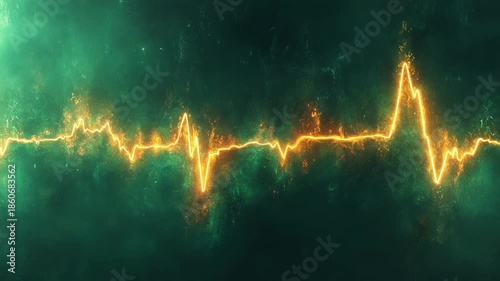 Vibrant Heartbeat Pulse Against a Dark Background