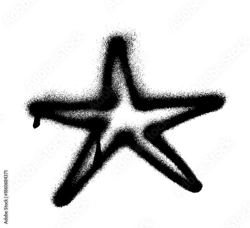 Star Grunge Spray Paint Stroke Vector