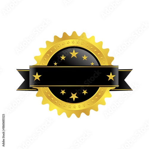 Gold Seal of Excellence & Achievement Award Badge | A versatile, high-quality vector graphic representing superior quality, achievement, excellence, and guaranteed trust, perfect for branding