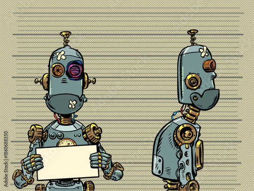 A robot prisoner. An AI is found guilty of a crime. The responsibility of artificial intelligence.