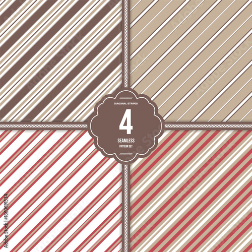 Diagonal Stripe Digital Paper in Camel Coat White Pattern Design