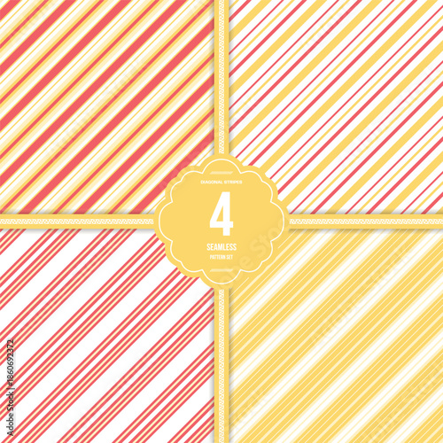 Vector Diagonal Stripes in Egg White and Hint Of Honey Seamless Tileable Pattern