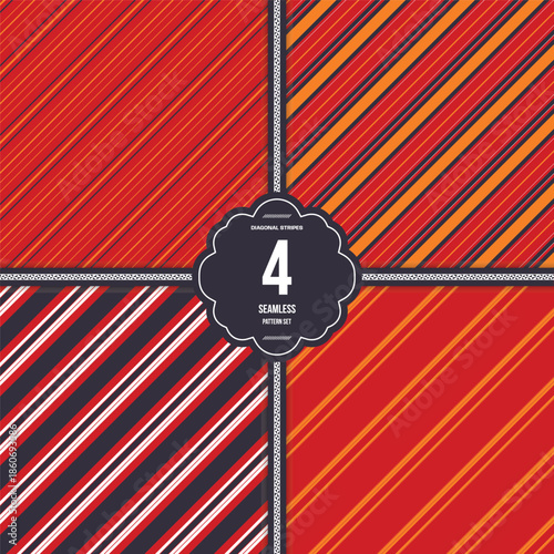 фотографія Trendy Striped Pattern in Highway To Hell Orange You Happy? Diagonal Lines Seaml