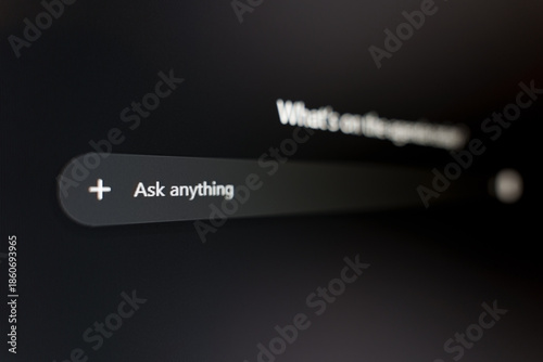 Quadro su tela The Ask anything AI search bar and input field on a modern digital interface