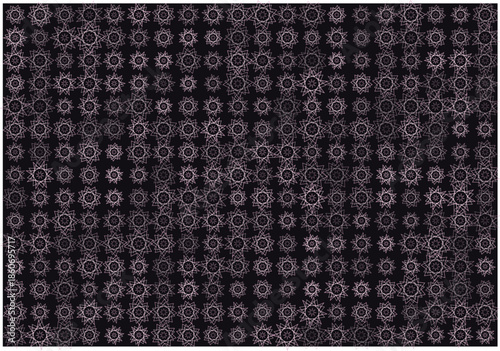 Abstract geometric seamless pattern with starlike shapes and intricate details