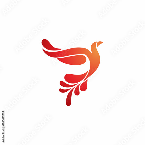 Phonix vector design, Unique abstract geometric logo design, suitable for Logo, brand, mascot, etc.