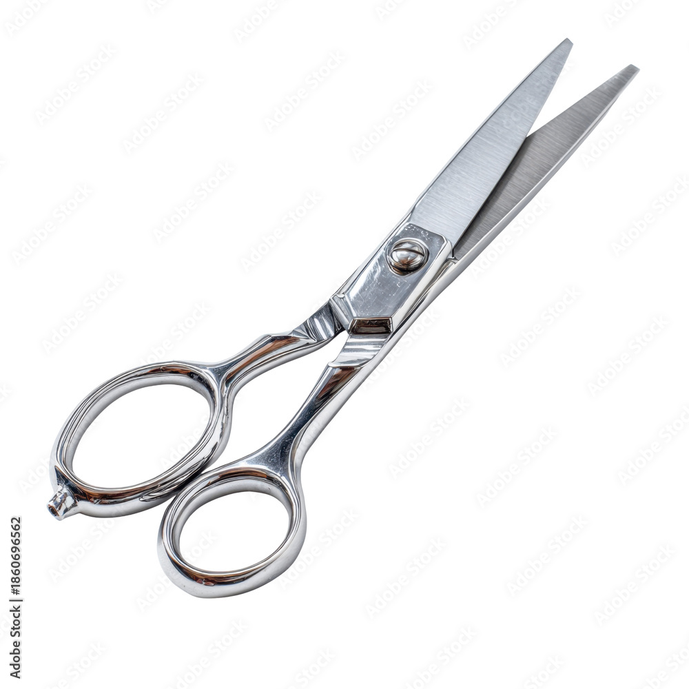 Fototapeta premium Elegant Metallic Scissors Black Background