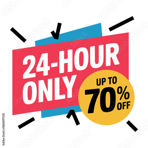 24-hour only sale offers up to 70% off on selected items.