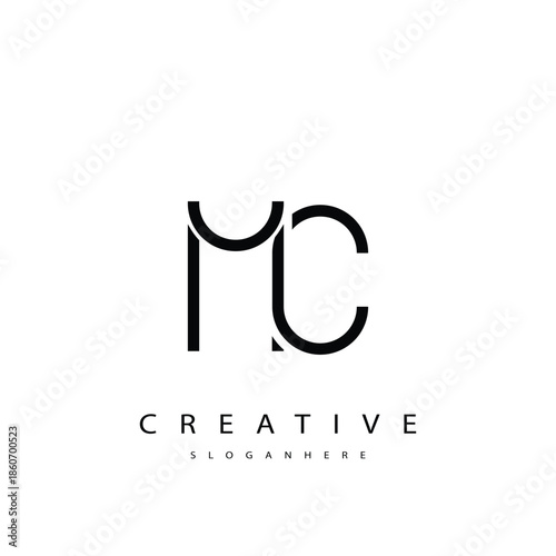 MC Abstract  Monogram Logo Design. This logo is designed with a combination of two line letters M and C 